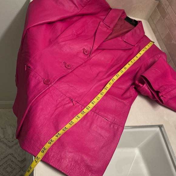 🩷Hot Pink Fuchsia Leather Blazer - Picture 13 of 15